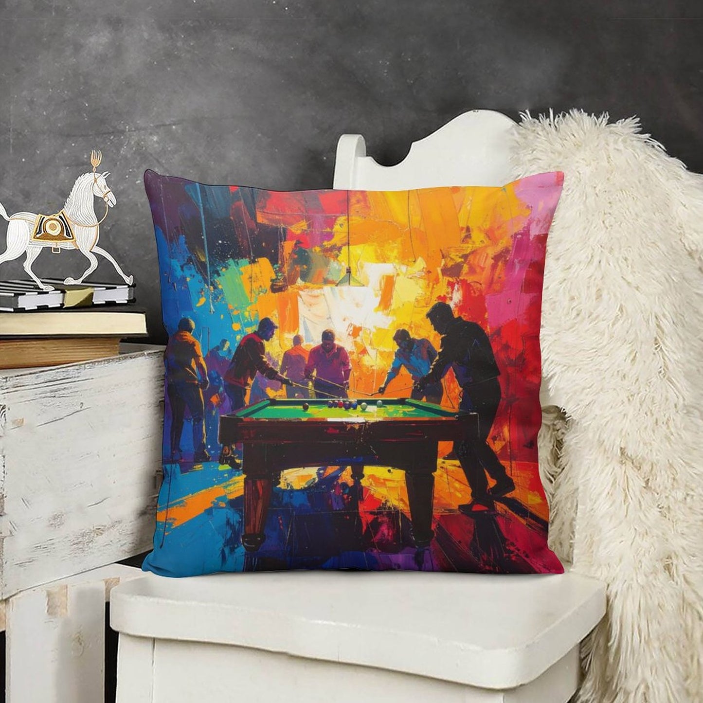 Short Plush Pillow Cover(Dual-sided Printing)