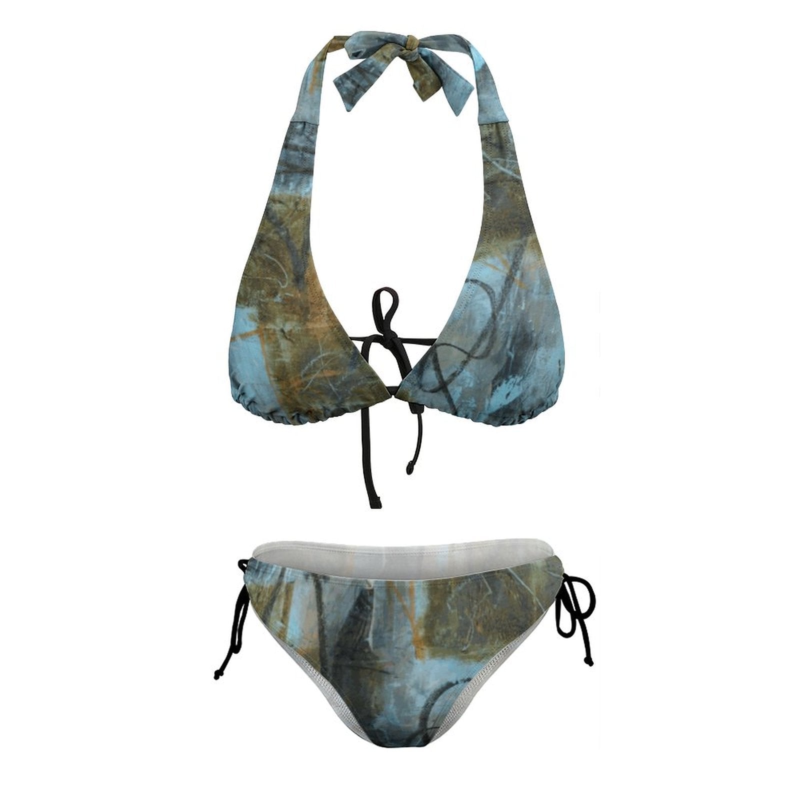 Plus Size Women‘s Halter Bikini Set(All-Over Printing)