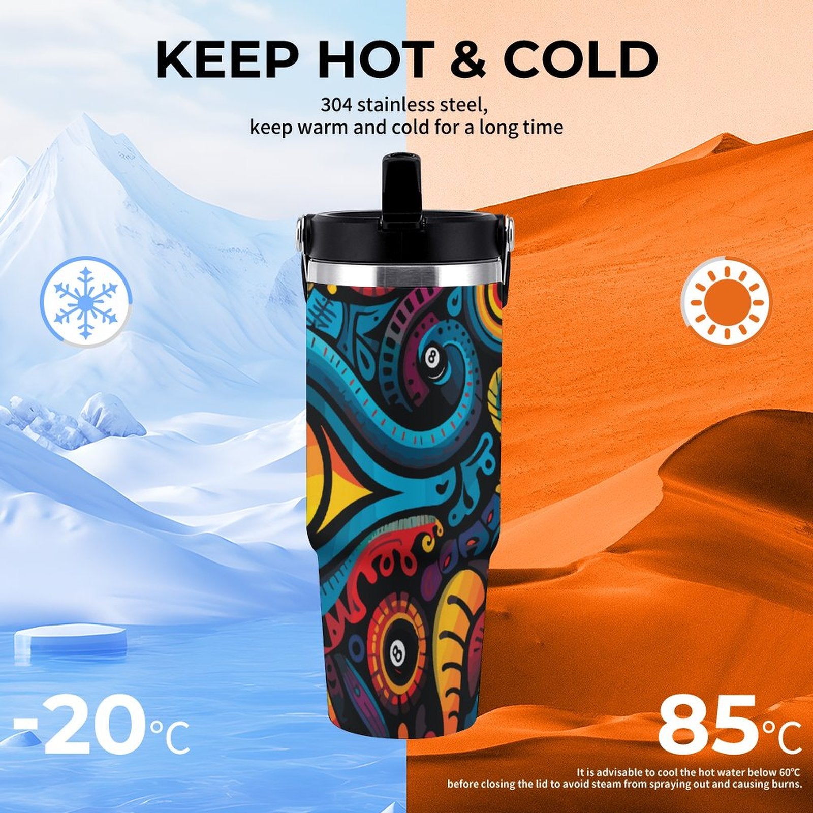 30oz Car Cup with Handle(All-Over Printing)