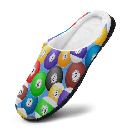 Pool Balls Cotton Women's Slippers – Comfortable Indoor House Slippers