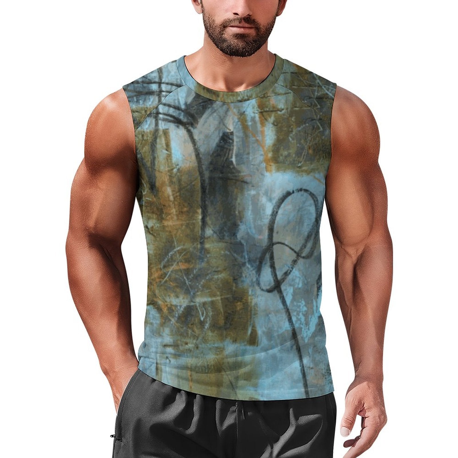 Blue Felt Men's Tank Top