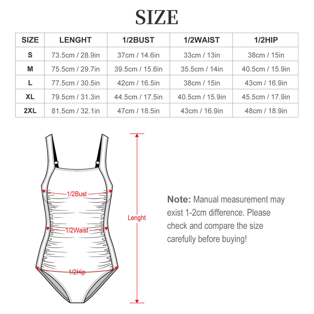 195gsm Square Neck One Piece Swimsuit(All-Over Printing)