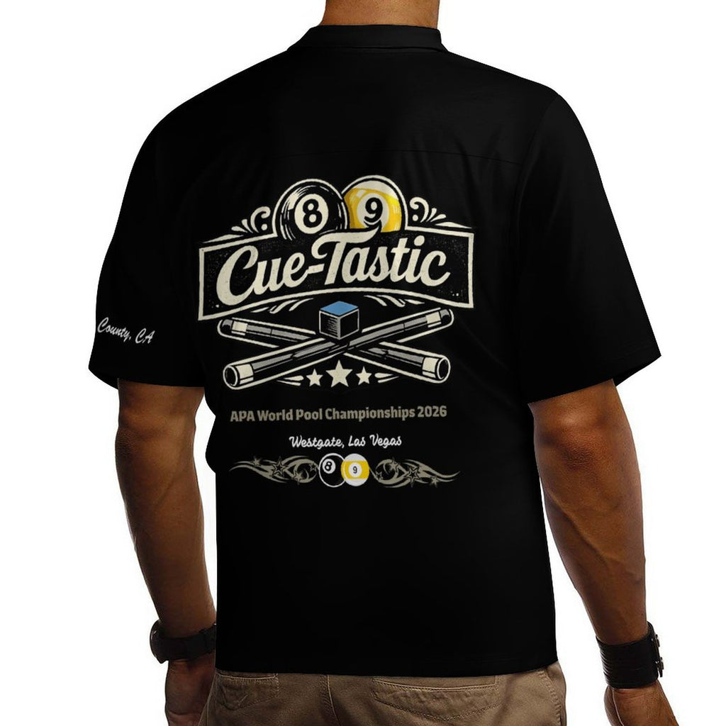 Cue-Tastic Team Shirt - Men's Cotton Cuban Collared Shirt