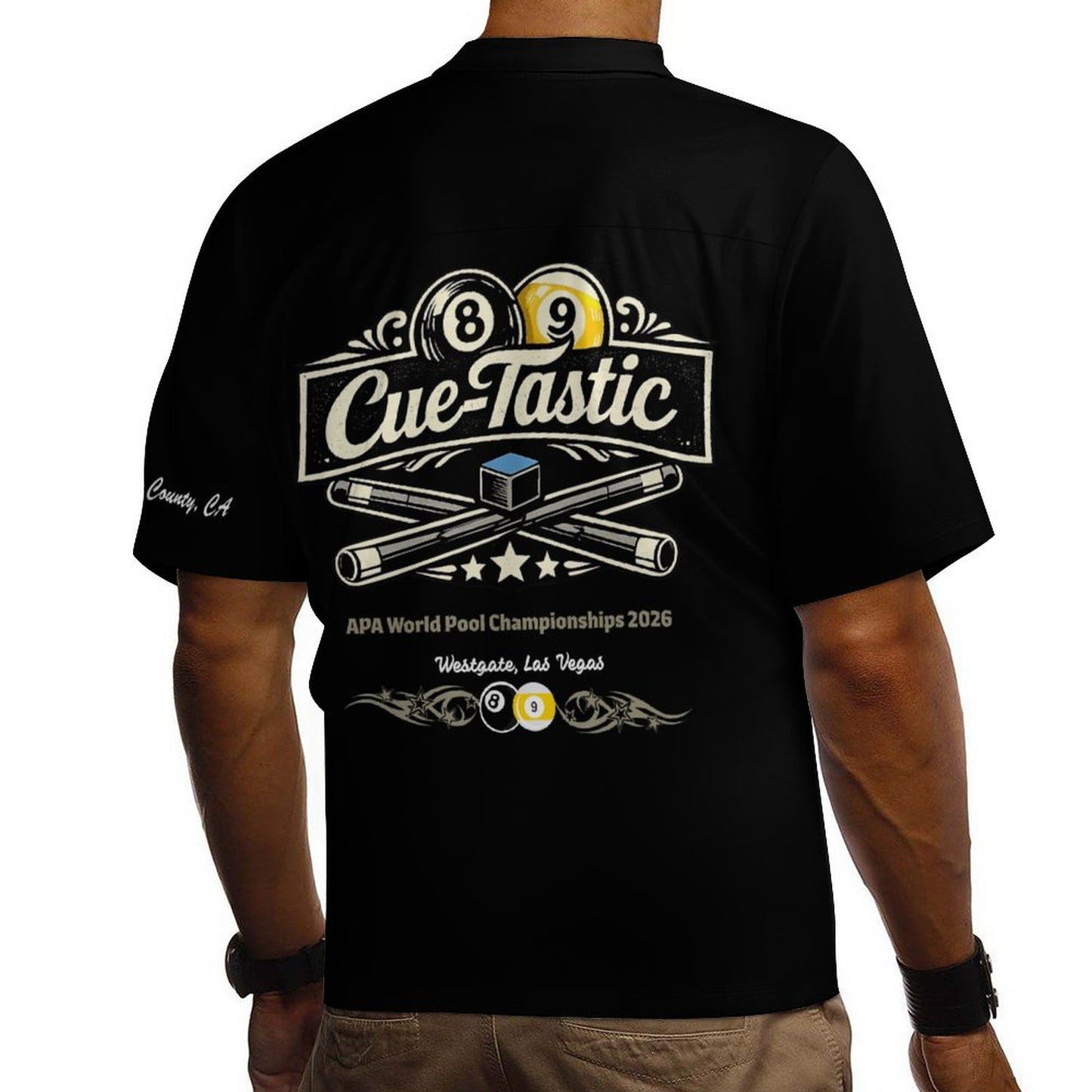 Cue-Tastic Team Shirt - Men's Cotton Cuban Collared Shirt