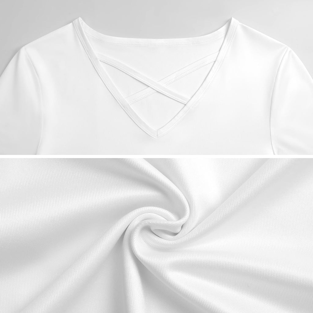 180gsm Women's V Neck Short Sleeve T-Shirt(All-Over Printing)