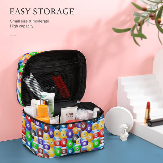 Pool Balls Collection:  Make-up bag with Pool Ball Pattern