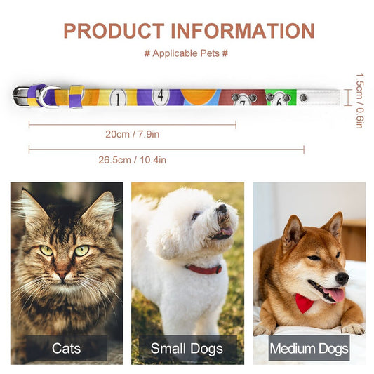 Pool Balls Collection: Oxford Cloth Adjustable Pet Collar