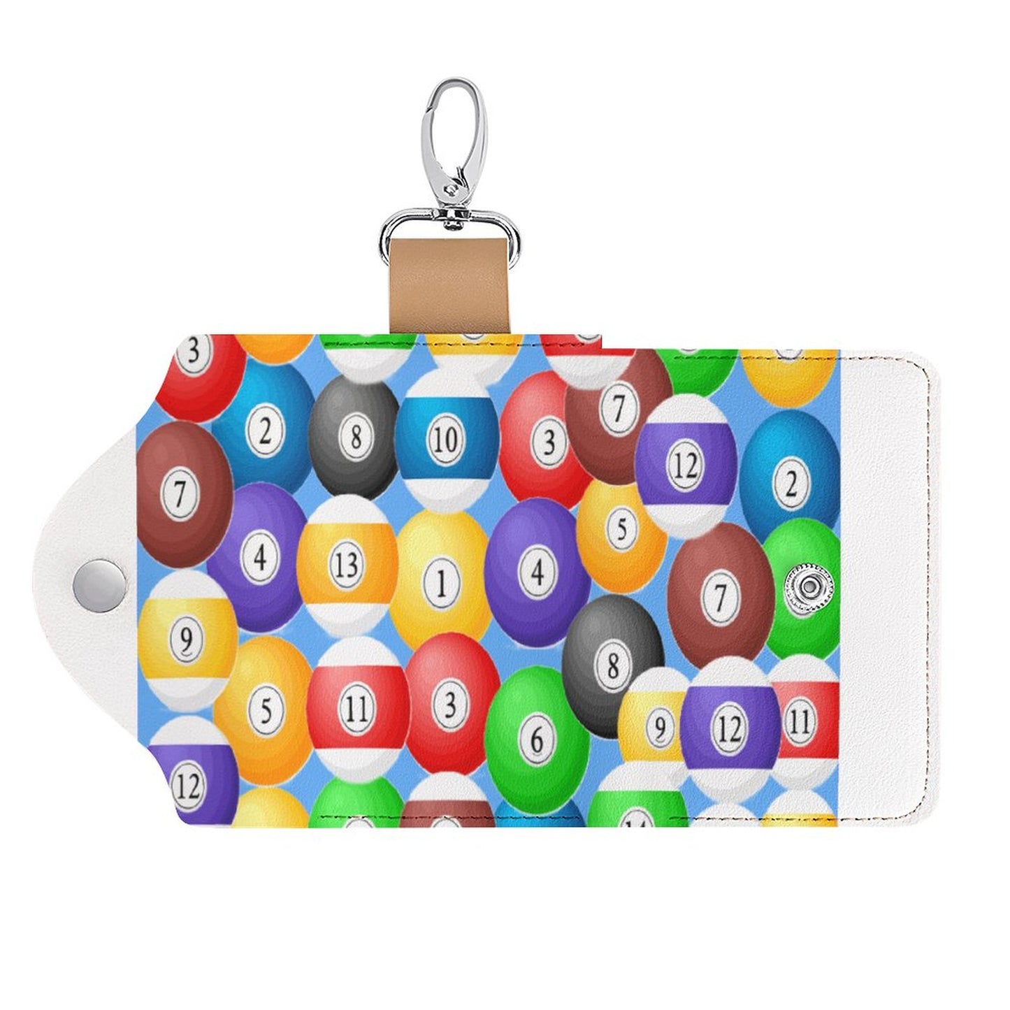 Leather Key Holder Pouch – Pool Balls Collection