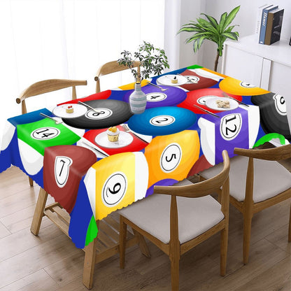 Poolball Rectangular Tablecloth – Billiards-Inspired Table Cover