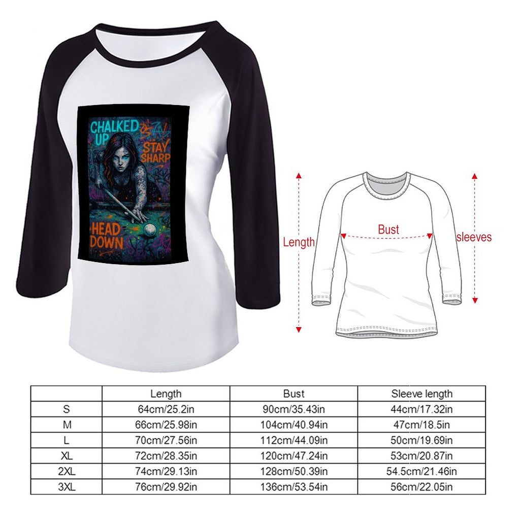 Chalked Up Raglan Women's 3/4 Sleeve T-shirt