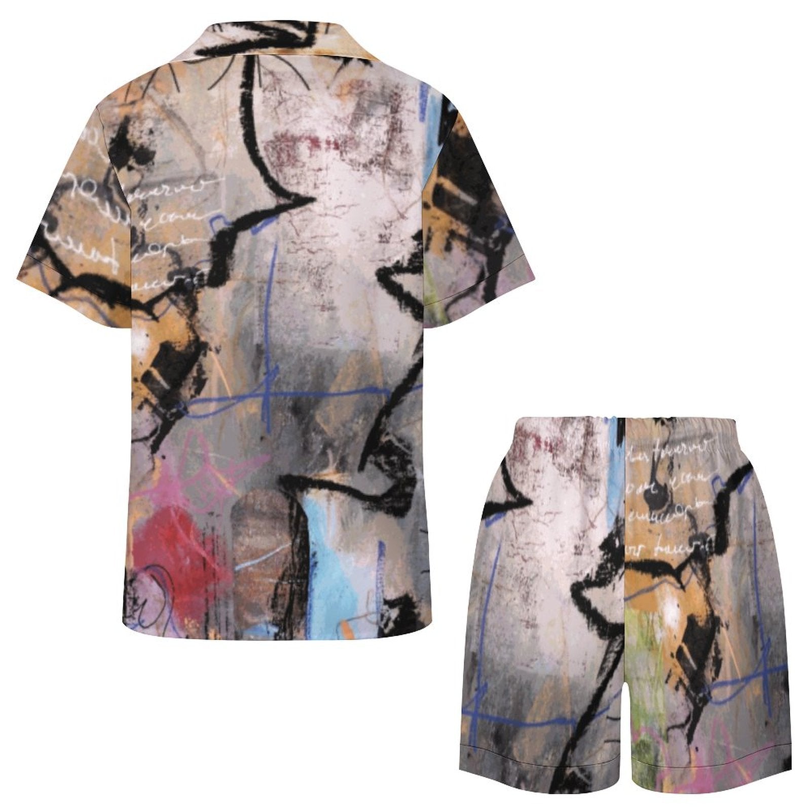 City Collection - Women's Satin Pajama Set (Worn-Effect)