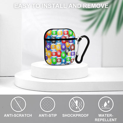 Poolballs AirPods Case – Protective PC Cover with Keychain (AirPods 1 & 2)