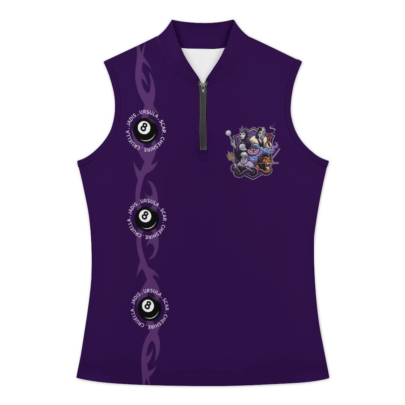 The Villains UPF50+ Women's Sunscreen Golf Tank with zipper
