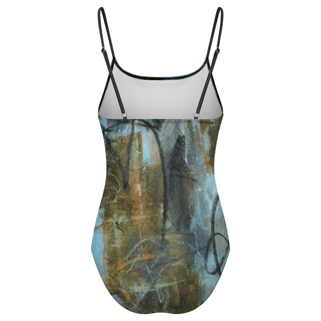 190gsm Mesh Splicing One-Piece Swimsuit(All-Over Printing)