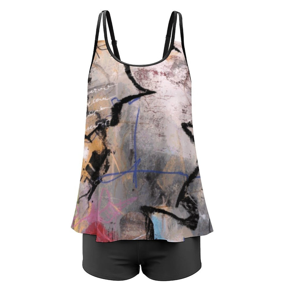 City Collection - Plus Size Women's Tankini 2-Piece Swimsuit