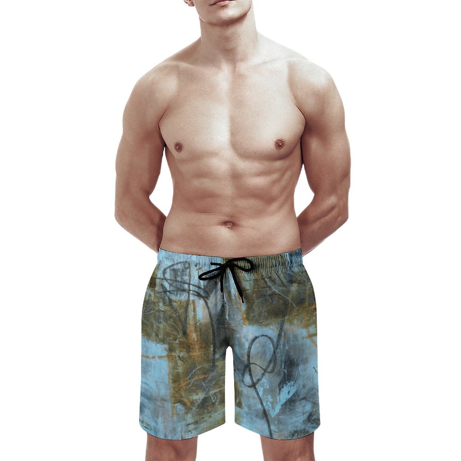 Blue Felt Men's Board Shorts | Premium Billiards-Inspired Swim Shorts