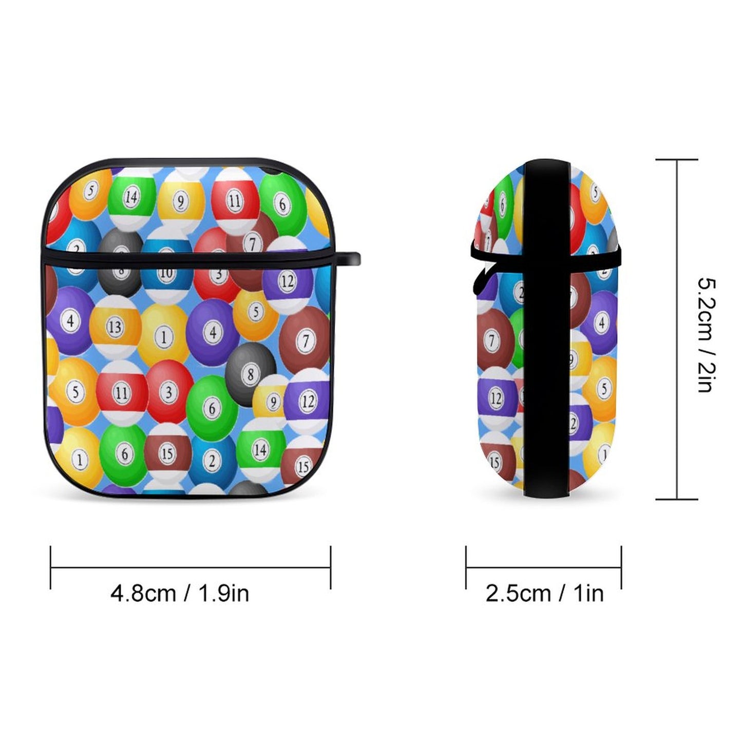 Poolballs AirPods Case – Protective PC Cover with Keychain (AirPods 1 & 2)