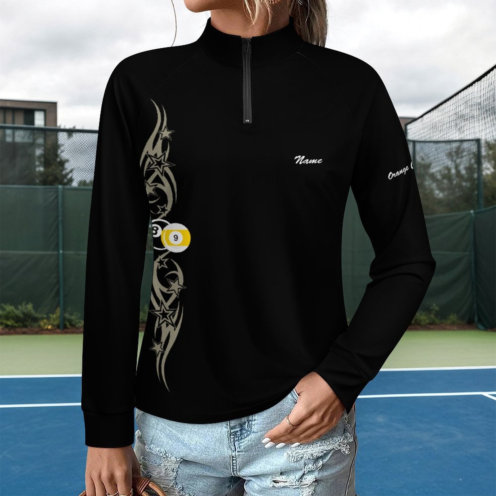 Cue-Tastic Team Shirt - Long Sleeved Quick Dry Top with zipper