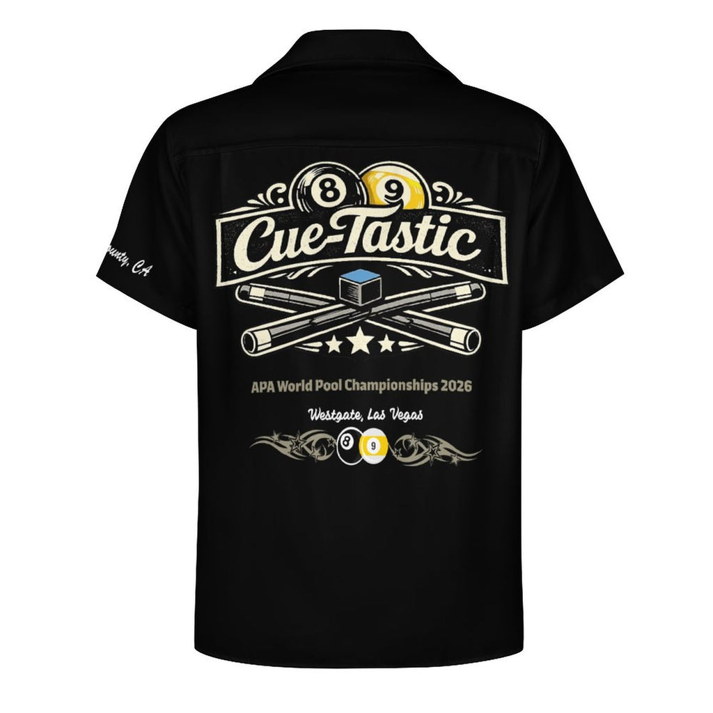 Cue-Tastic Team Shirt - Short Sleeved Cuban Collar Men's Shirt