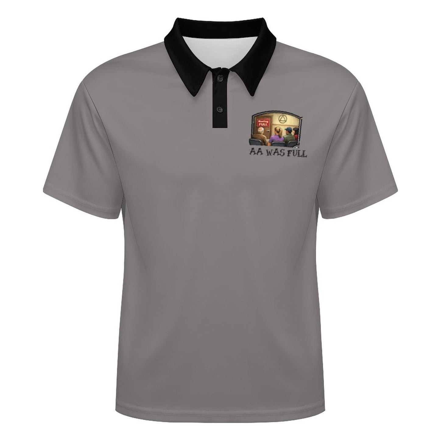"AA Was Full" - Women’s Button-Down Polo Shirt – Short Sleeve Polyester Performance Top