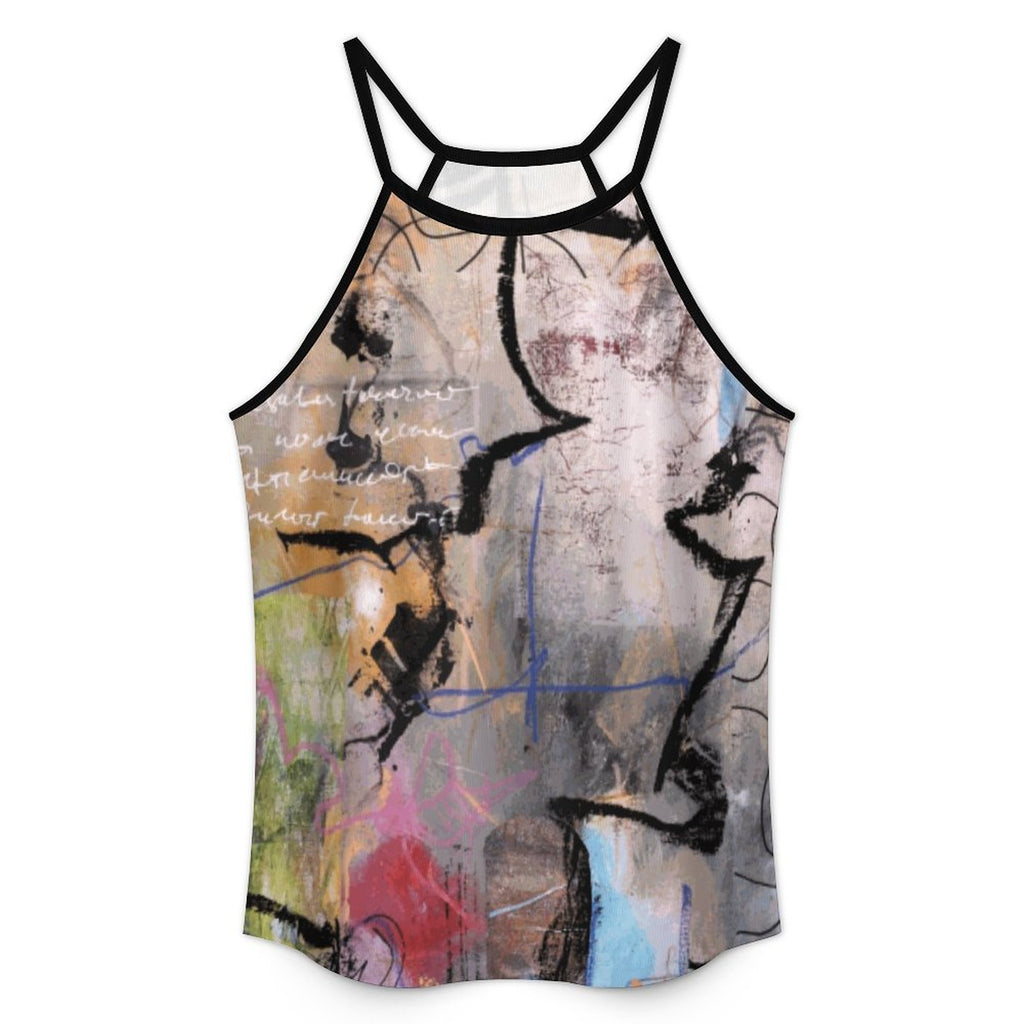 City Collection - Women's High Neck Ribbed Tank Top