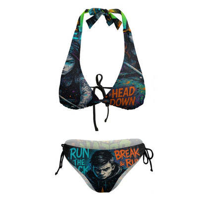 Chalked Up Two Piece Halter Swimsuit