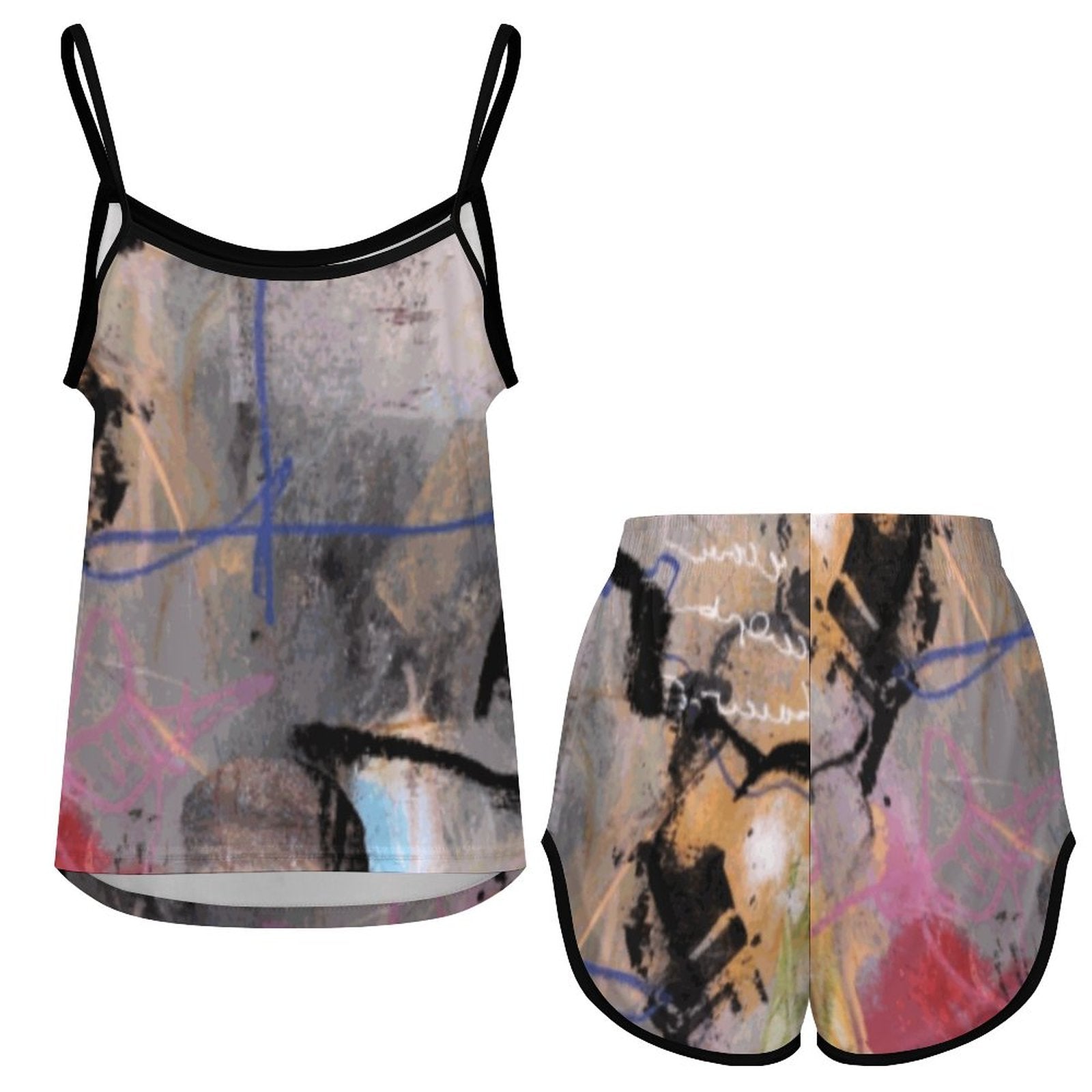 City Collection - Women's Ice Silk Camisole Pajama Set