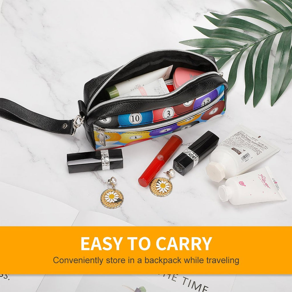 Pool Balls Collection: Versatile Cosmetic Bag & Pencil Case Pouch