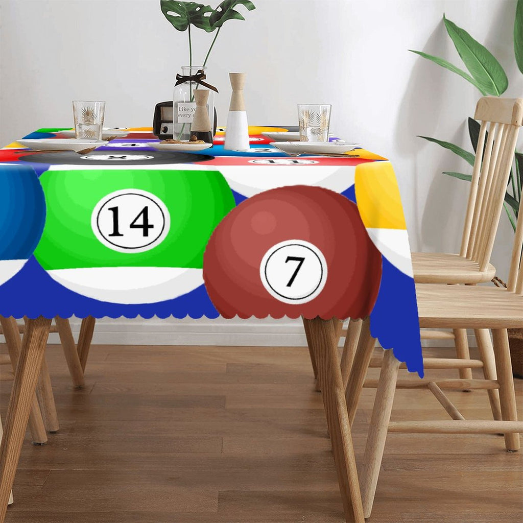 Poolball Rectangular Tablecloth – Billiards-Inspired Table Cover