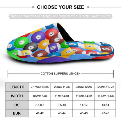 Pool Balls Collection: Men's Flannel Cotton Slippers