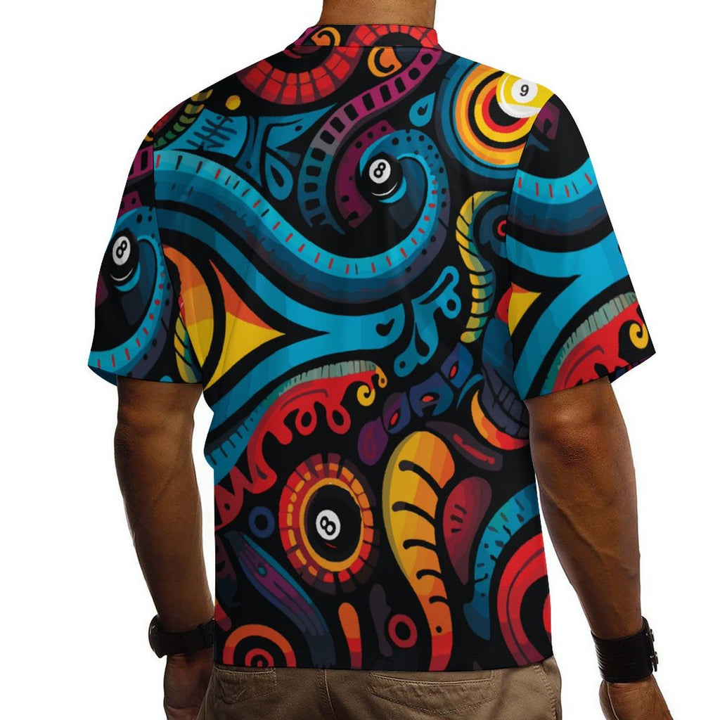 Dead Stroke  Cotton Men's Cuban Collar Short-Sleeve Shirt