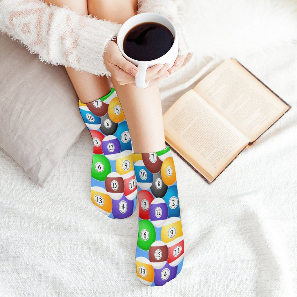 Pool Ball Collection Unisex Crew Socks - One Size