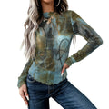 100gsm High Neck Mesh Top For Women(All-Over Printing)