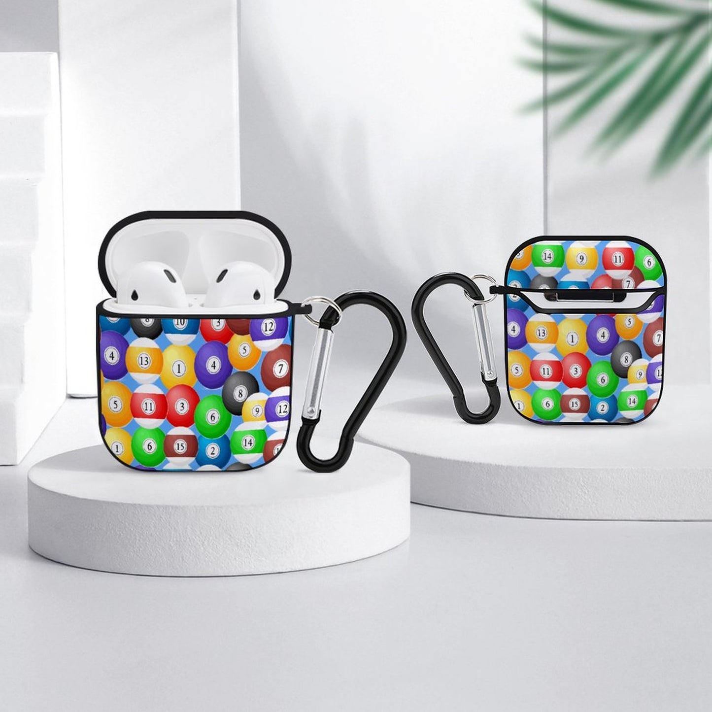 Poolballs AirPods Case – Protective PC Cover with Keychain (AirPods 1 & 2)