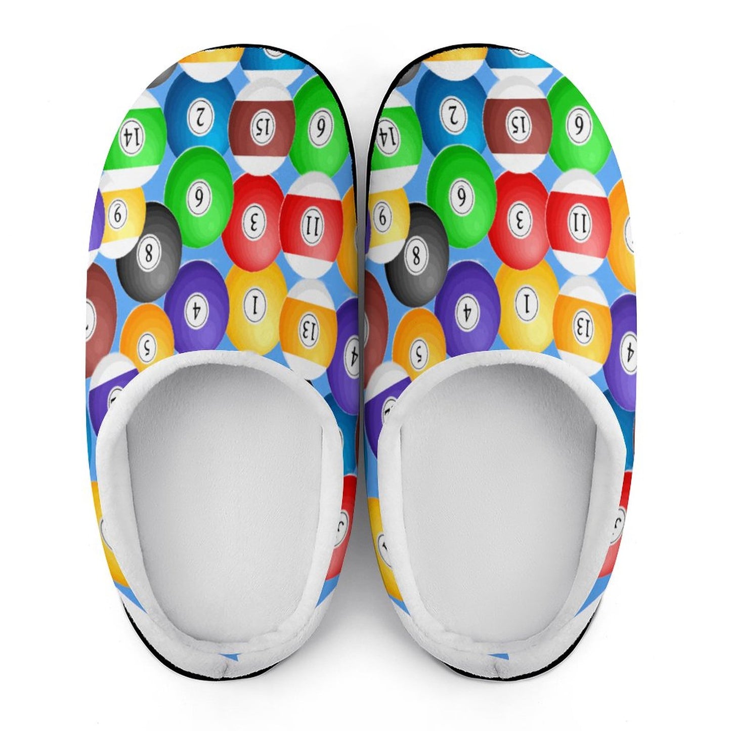 Pool Balls Cotton Women's Slippers – Comfortable Indoor House Slippers