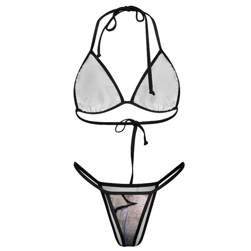 2-Piece Thong Triangle Bikini Set(All-Over Printing)