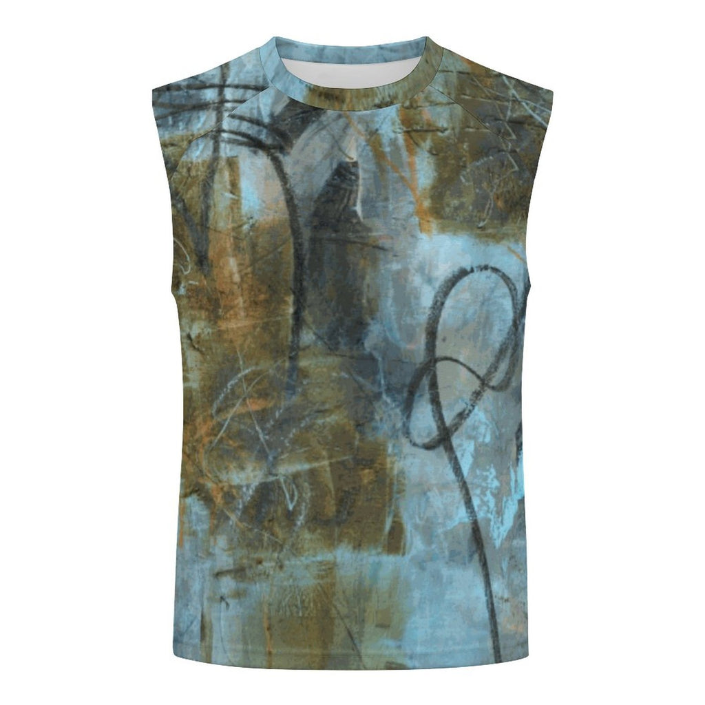 Blue Felt Men's Tank Top
