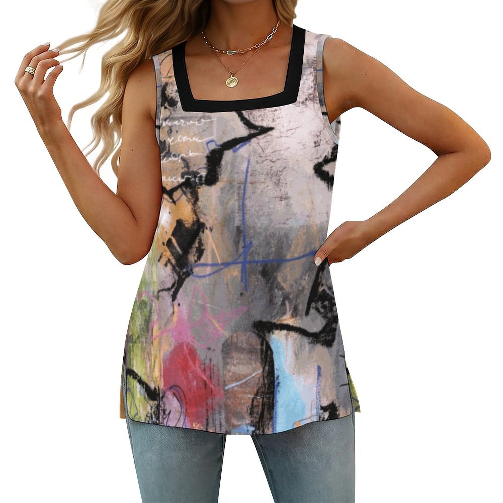 City Collection - Women's Square Neck Crop Tank T