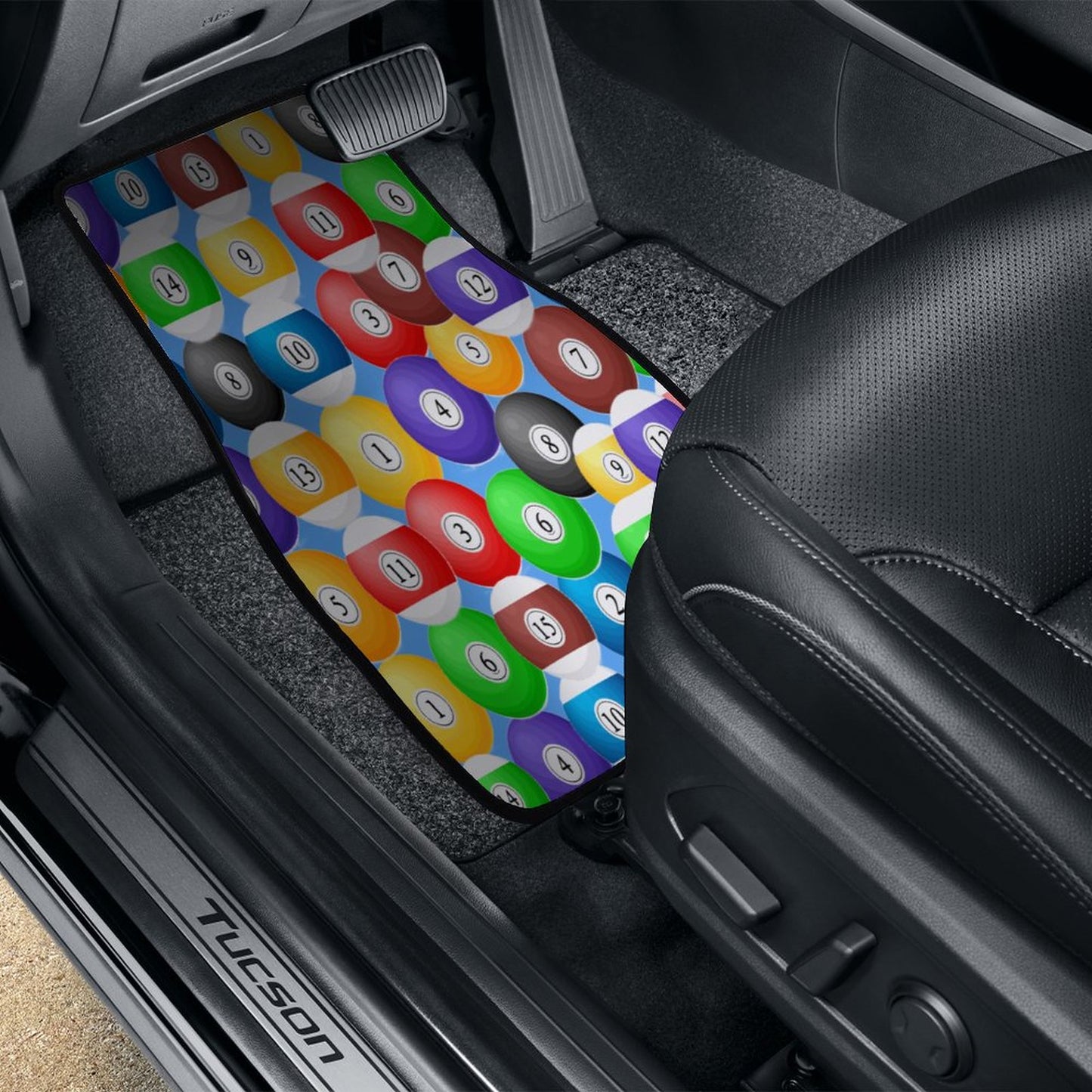 Poolball Car Floor Mat Set (4-Piece) – Anti-Slip Interior Protection Mats (Set of 4)