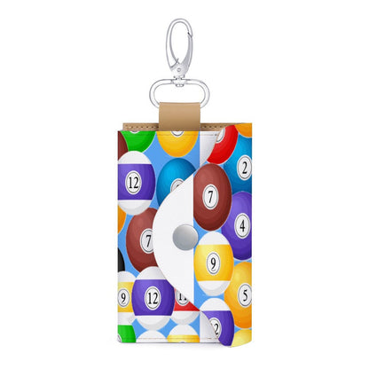 Leather Key Holder Pouch – Pool Balls Collection