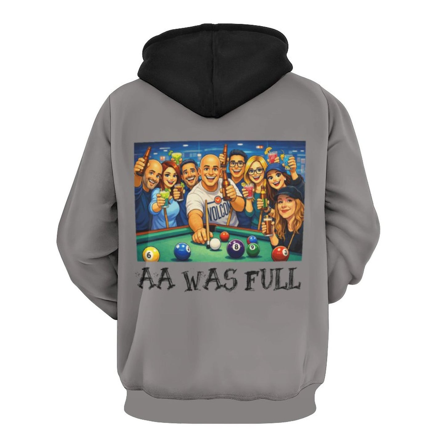 "AA Was Full" Unisex Classic Pullover Hoodie – Double-Layer Hood, Soft Polyester Fabric