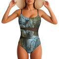190gsm Mesh Splicing One-Piece Swimsuit(All-Over Printing)