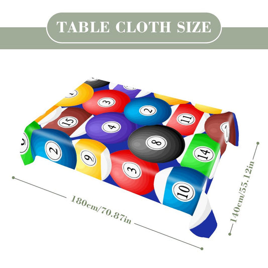 Poolball Rectangular Tablecloth – Billiards-Inspired Table Cover