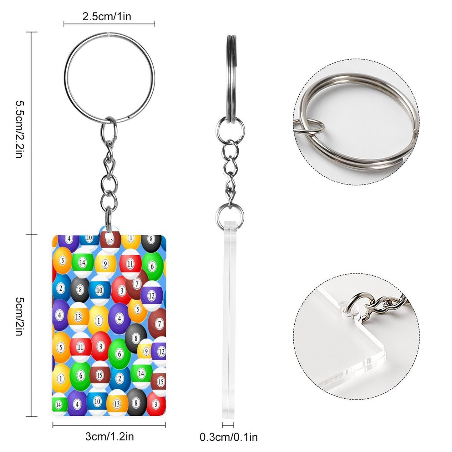 Pool Balls Collection - Acrylic Keychain
