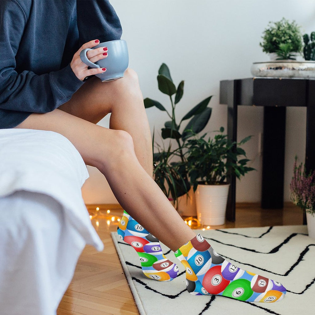 Pool Ball Collection Unisex Crew Socks - One Size