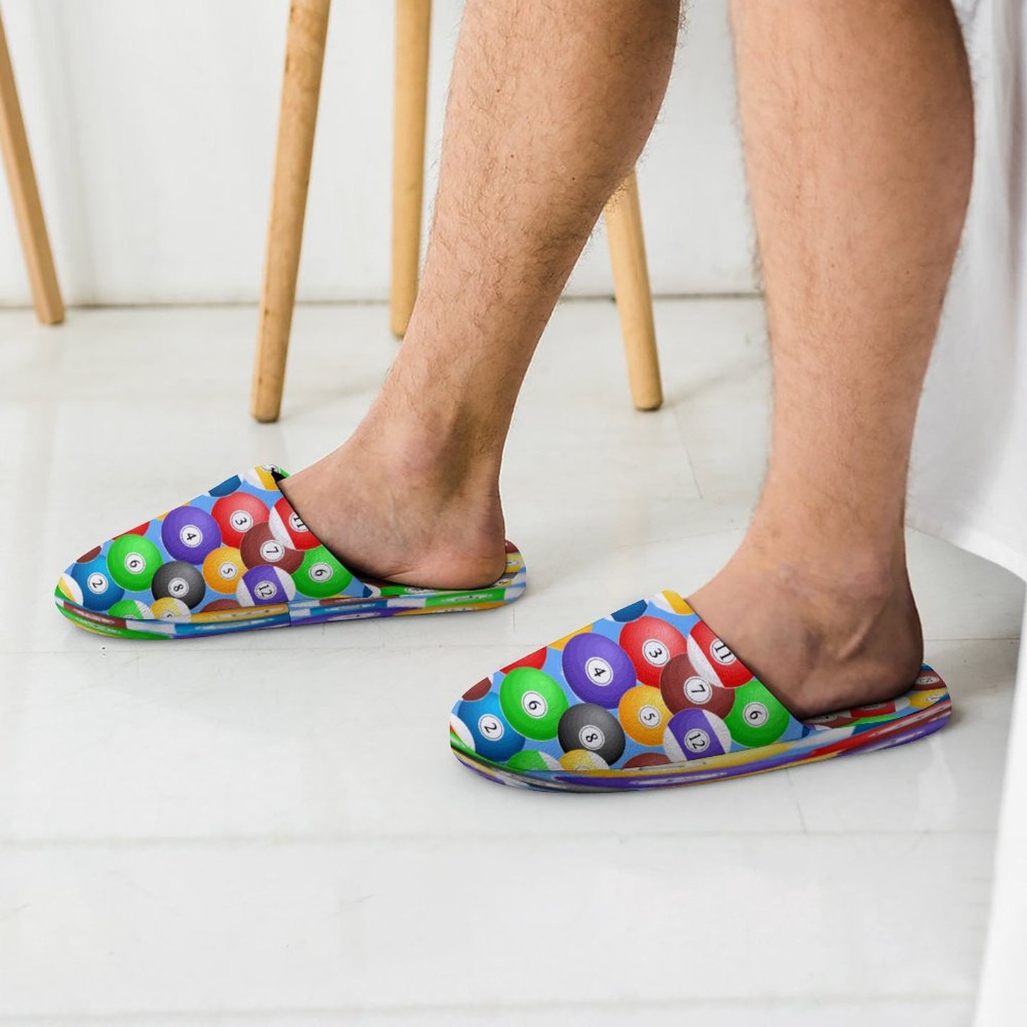 Pool Balls Collection: Men's Flannel Cotton Slippers