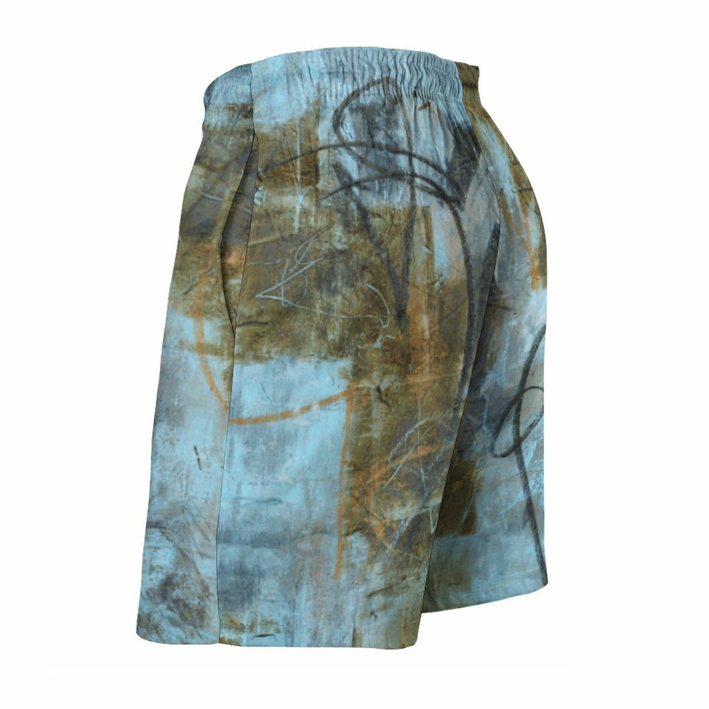 Blue Felt Men's Board Shorts | Premium Billiards-Inspired Swim Shorts