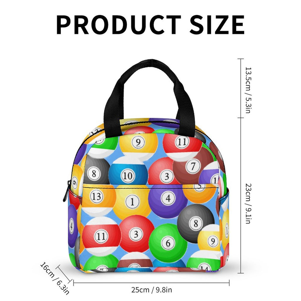 Pool Balls Collection: Large Insulated Lunch Totes for Adults