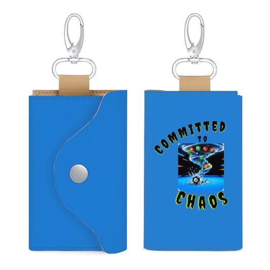 Leather Key Holder Pouch -Committed to Chaos