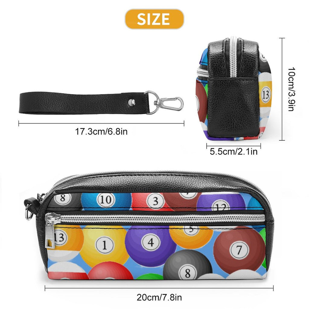 Pool Balls Collection: Versatile Cosmetic Bag & Pencil Case Pouch